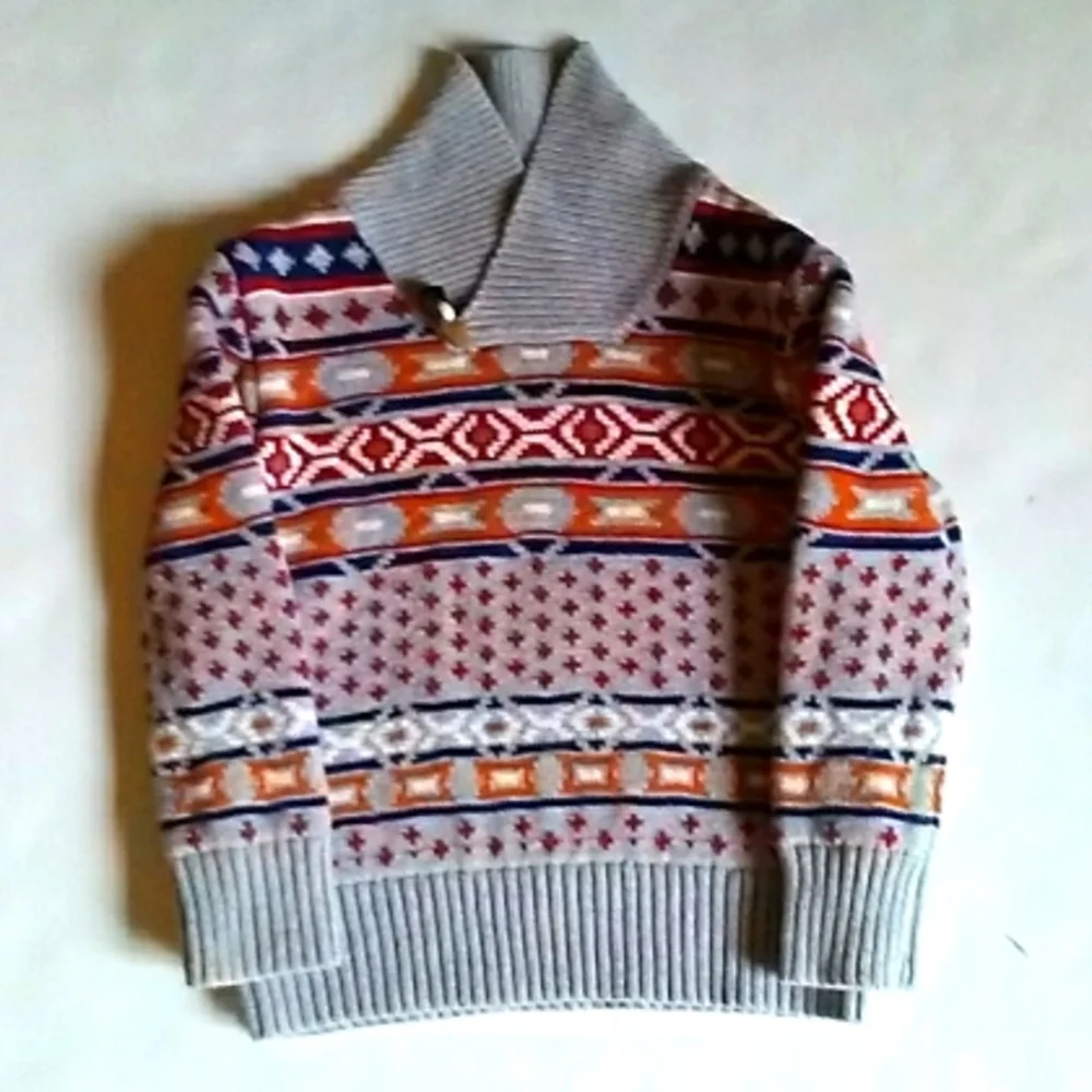 Oshkosh Boy's Nordic Fair Isle Sweater Size 4T